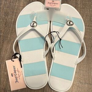 Juicy Couture Striped Flip Flops M7/8